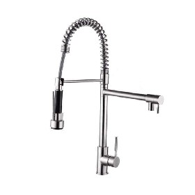360 Rotation water tap Single Handle sink 304 stainless steel Pull out kitchen mixer
