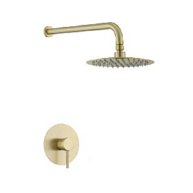 wall mounted brushed gold hot and cold stainless steel 304 Concealed shower