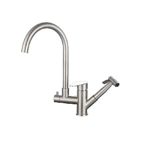 304 stainless steel spray Pull out kitchen mixer single handledeck mounted