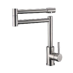 Economic deck mounted 304 stainless steel Kitchen faucet with single handle