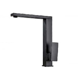 single handle black square 304 stainless steel Kitchen faucet