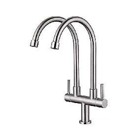 Simple design 304 stainless steel double handle Kitchen cold tap