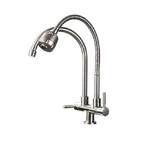 Deck mounted double lever 304 stainless steel Kitchen cold tap