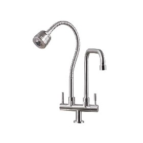 Deck mounted double handle 304 stainless steel Kitchen cold tap