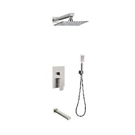 Bathroom 304 stainless steel wall mounted rain concealed shower