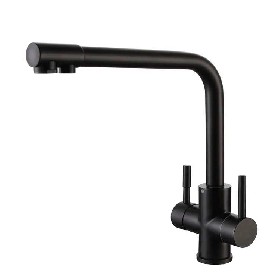Dual Handle Kitchen 304 stainless steel black 3 Way Filter faucet
