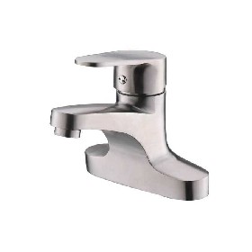 304 stainless steel double Hole brushed Basin mixer