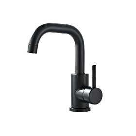 Good quality high rise 304 stainless steel black Basin mixer