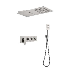 3 functions 304 stainless steel Concealed shower with waterfall