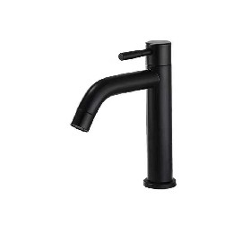 Deck mounted 304 stainless steel black Single cold basin faucet