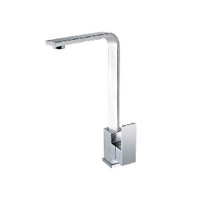 Easy installation 304 stainless steel chrome square Kitchen faucet