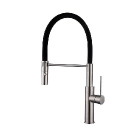 Bathroom single handle stainless steel brushed nicle Pull out kitchen mixer
