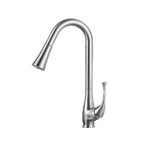 Popular SUS304 single hole brushed nickel Pull out kitchen mixer