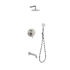 Bathroom 304 stainless steel in wall mounted rain Concealed shower