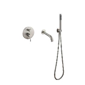 Brushed bathroom single lever bath diverter square 304 stainless steel Concealed shower