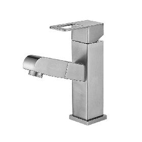 modern single handle one hole bathroom wash brushed Pull out basin faucet