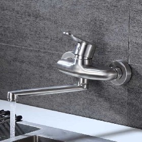 304 stainless steel single handle wall mounted Kitchen faucet