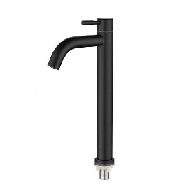 Single handle 304 stainless steel black highten Single cold basin faucet
