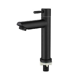 Bathroom 304 stainless steel black Single cold basin faucet