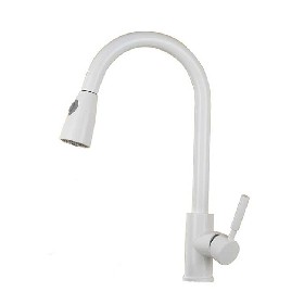 304 stainless steel deck mounted white Pull out kitchen mixer