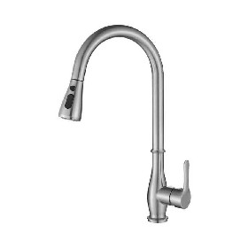 Stainless steel 304 brushed push two modes one handle Pull out kitchen mixer