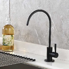 Deck mounted black 304 stainless steel Kitchen cold tap