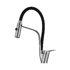 Kitchen faucet New Design Black Silicone Flexible Spout Hose 304 Stainles Steel Mixer Tap