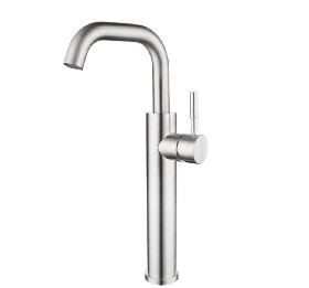 Great Quality Single Handle 304 Stainless Steel Mixer Tap Brushed Bathroom Basin mixer