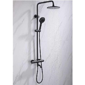 3 Function Black Thermostatic shower set 304 Stainless Steel