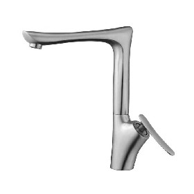 Newest Design Deck Mount Hot Cold Water Brushed Nickel 304 Stainless Steel Kitchen faucet