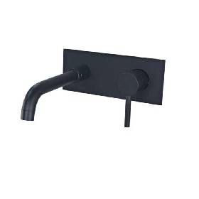 304 Stainless steel Black Wall mounted Concealed basin faucet