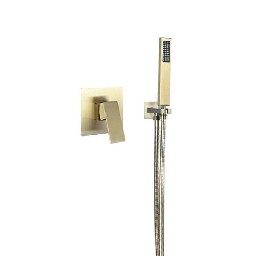 Concealed shower single handle 304 stainless steel gold square shower set