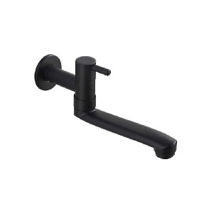 Wall Mounted Stainless Steel Single Cold Water Tap Black Sink Kitchen cold tap
