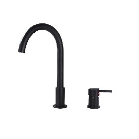 Bathroom 304 Stainless Steel Tap Cold-Hot Double-Hole Split black Split basin faucet