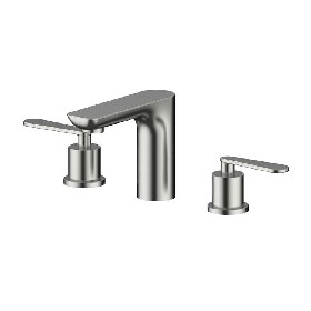 3 Hole Deck Mounted Brushed Nickel Split basin faucet 304 Stainless Steel